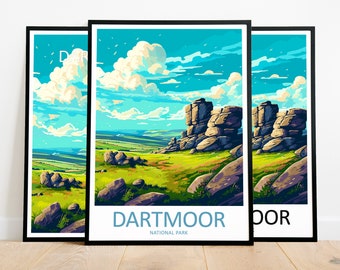 Dartmoor Travel Print Art Dartmoor Poster National Park Wall Art Decor Dartmoor Gift Dartmoor Artwork Dartmoor Art National Park Decor