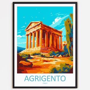 Agrigent Reise Print Wanddekoration Wandkunst Agrigent Wandbehang Wohnkultur Agrigent Geschenk Kunstliebhaber Italien Kunst Dekoration