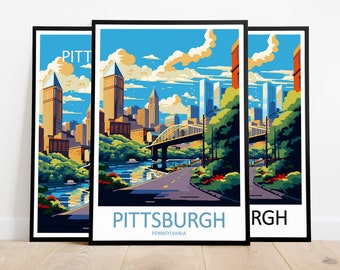 Pittsburgh Travel Print Pittsburgh Art Poster Pennsylvania Art Print Pittsburgh Gift Pittsburgh Wall Art Pittsburgh Artwork