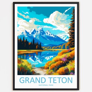 Grand Teton National Park Reisedruck Wanddekor Wandkunst Grand Teton Wandbehang Wohnkultur Grand Teton Naturliebhaber Landschaft Wandern
