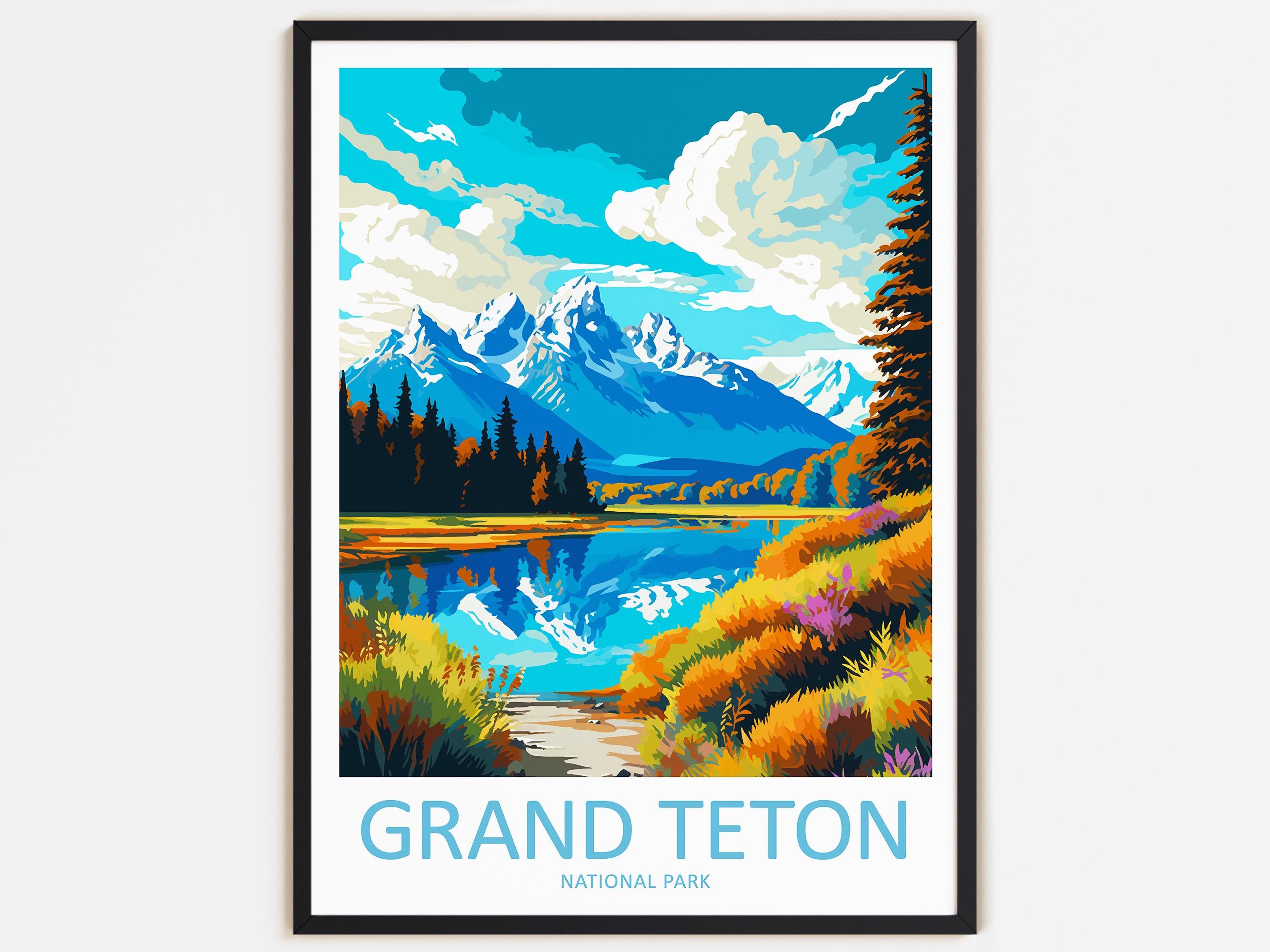 Grand Teton National Park Travel Print Wall Decor Wall Art Grand Teton Wall Hanging Home Décor Grand Teton Nature Lover Landscape Hiking