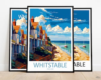 Whitstable Travel Print Art Whitstable Poster England Wall Art Decor Whitstable Gift Whitstable Artwork Whitstable Art England Decor