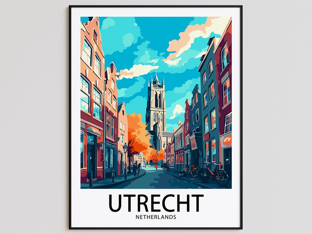Utrecht Travel Poster Utrecht Print Netherlands Art Print Utrecht Gift