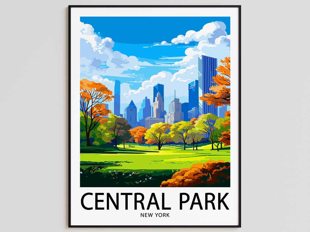 Central Park Travel Poster Central Park Print New York Art Print