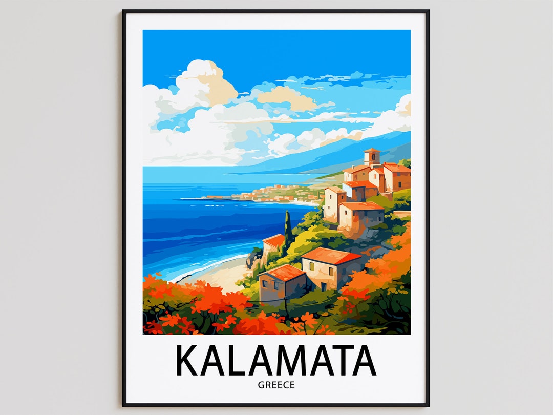 Kalamata Travel Poster Kalamata Print Greece Art Print Etsy
