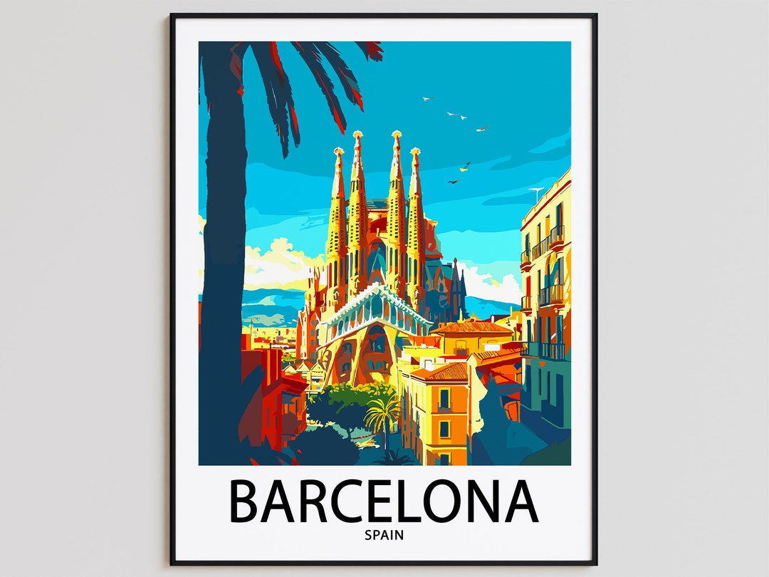 Barcelona Travel Poster Barcelona Print Spain Art Print Barcelona Gift Barcelona Wall Art