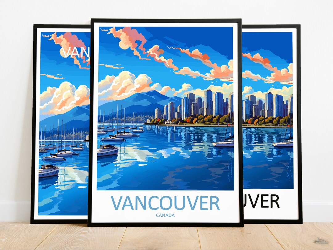 Vancouver Travel Print Art Vancouver Poster Canada Wall Art Decor