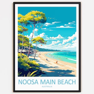 Noosa Main Beach Reise-Druck Wanddekoration Wandkunst Noosa Main Beach Wandbehang Wohnkultur Australien Geschenk Kunst Reiseliebhaber Dekoration