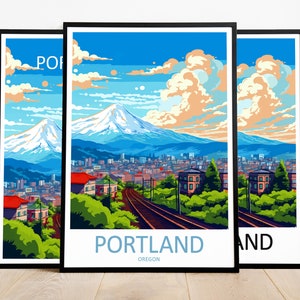 Portland Travel Print Art Portland Poster Oregon Wall Art Decor Portland Gift Portland Artwork Portland Art Oregon Decor