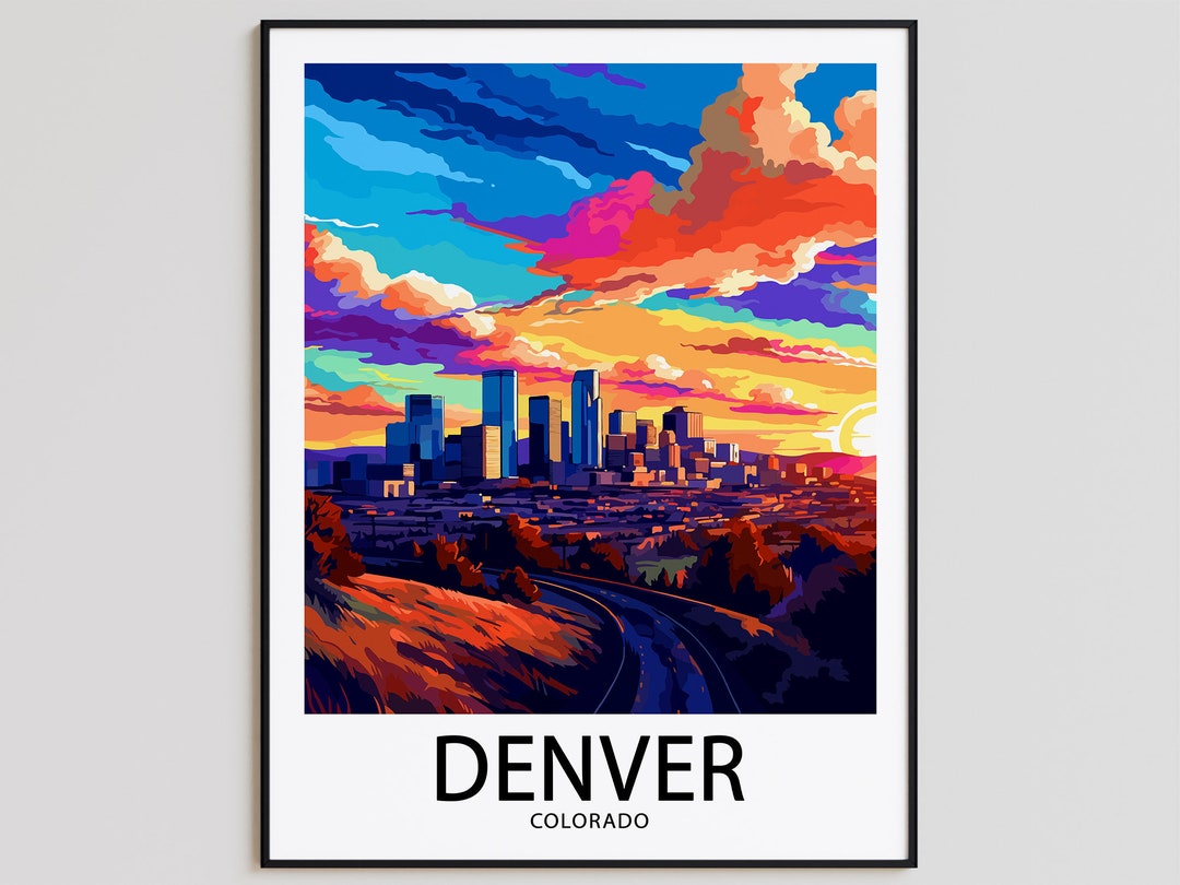 Denver Travel Poster Denver Print Colorado Art Print Denver Gift Denver