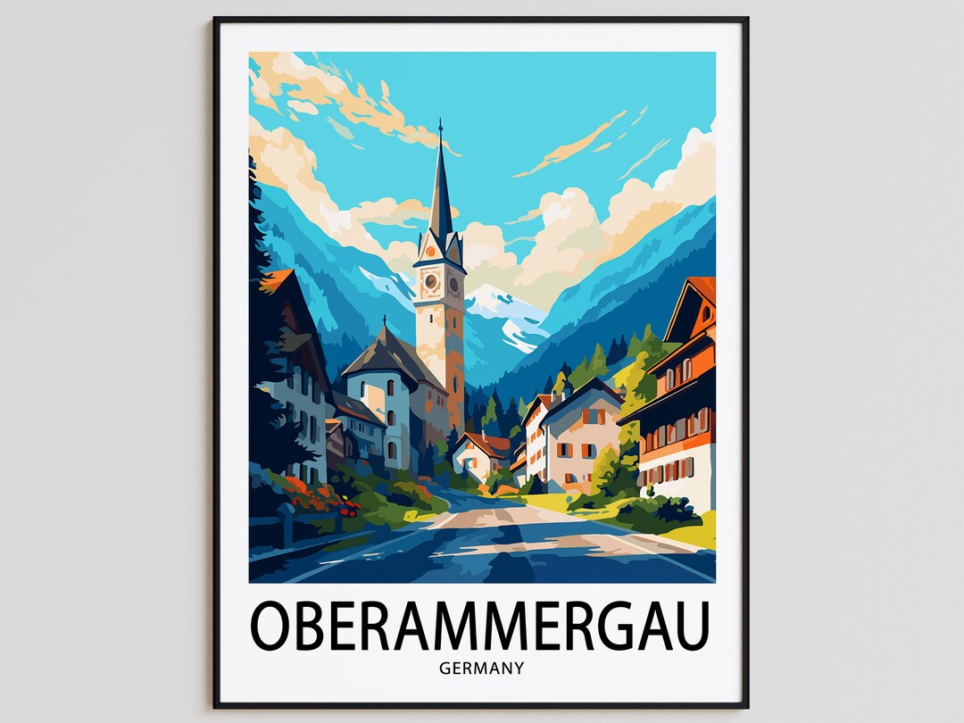 Oberammergau Travel Poster Oberammergau Print Germany Art Etsy
