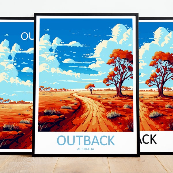 Outback Travel Print Art Outback Poster Australia Wall Art Decor Outback Gift Outback Artwork Outback Art Australia Decor