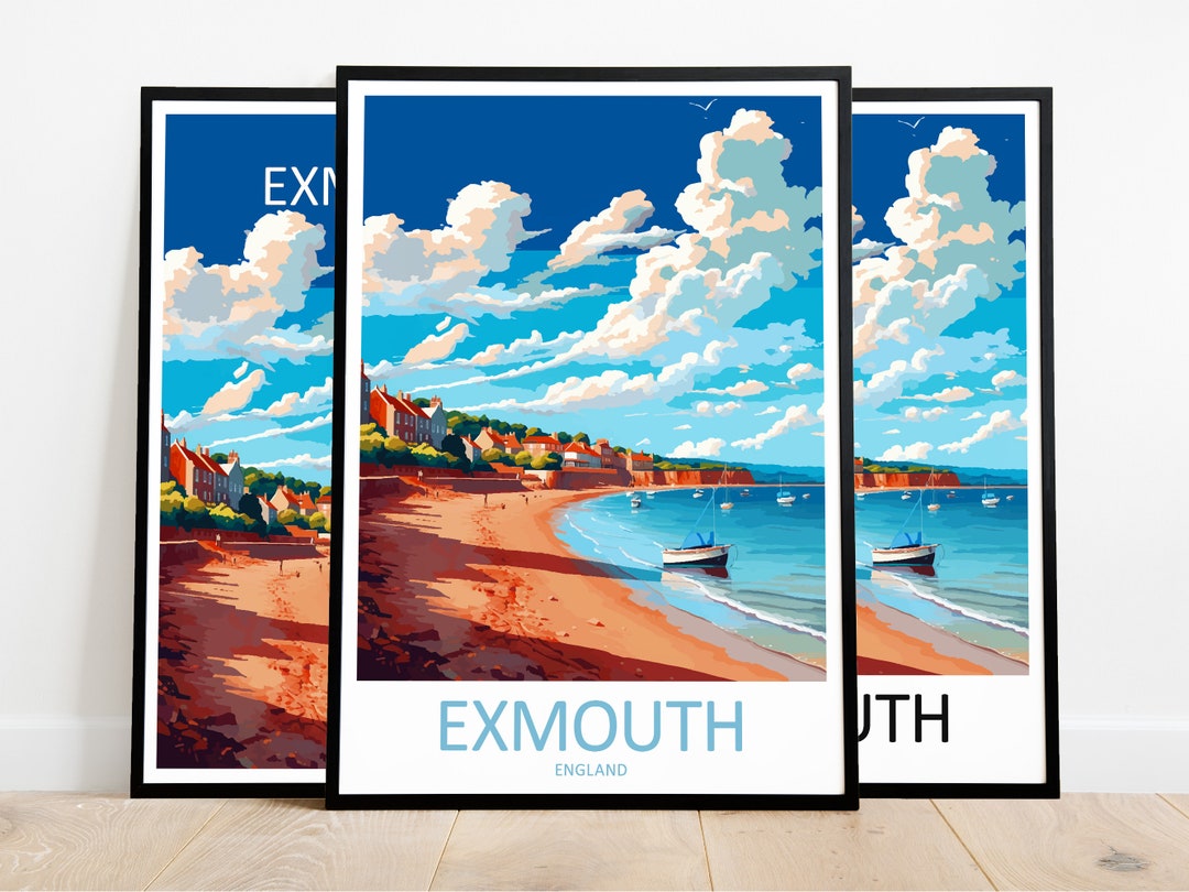 Exmouth Travel Print Art Exmouth Poster England Wall Art Decor Exmouth