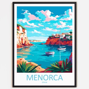 Menorca Reise Print Wanddekoration Wandkunst Menorca Wandbehang Wohnkultur Menorca Geschenk Kunstliebhaber Spanien Kunst Dekoration