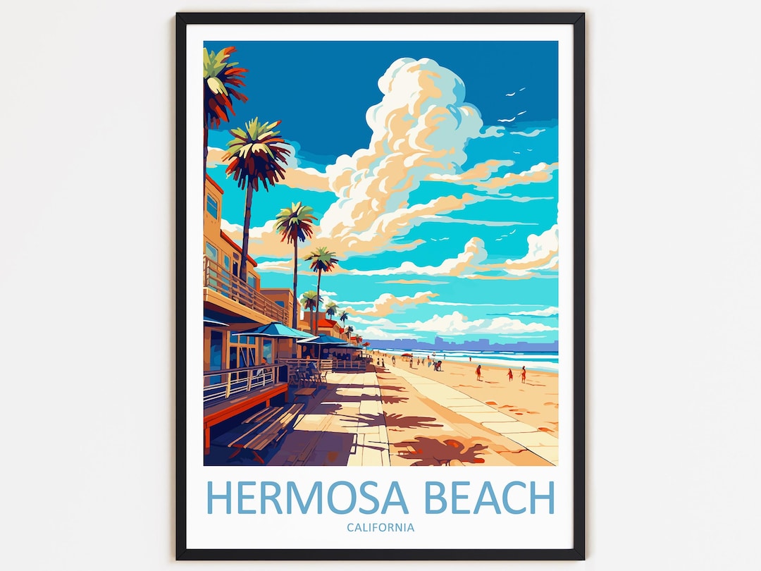 Hermosa Beach Travel Print Wall Decor Wall Art Hermosa Beach Wall ...
