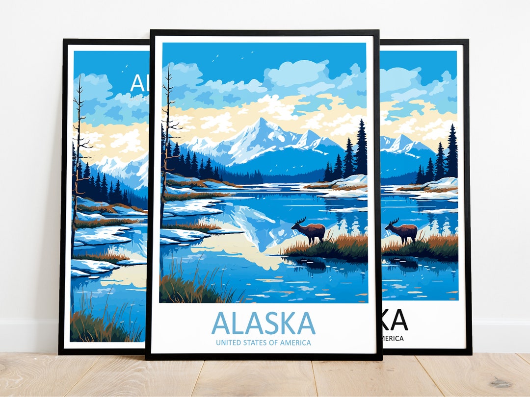 Alaska Travel Print Alaska Art Poster United States of America Art ...
