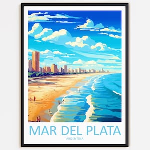 Impresión de viaje de Mar del Plata Decoración de pared Arte de pared Colgante de pared de Mar del Plata Decoración del hogar Regalo de Argentina Arte Amantes de los viajes Decoración del hogar