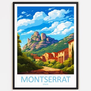 Impresión de viaje de Montserrat Decoración de pared Arte de pared Colgante de pared de Montserrat Decoración del hogar Regalo de Montserrat Amantes del arte Arte de España Decoración del hogar
