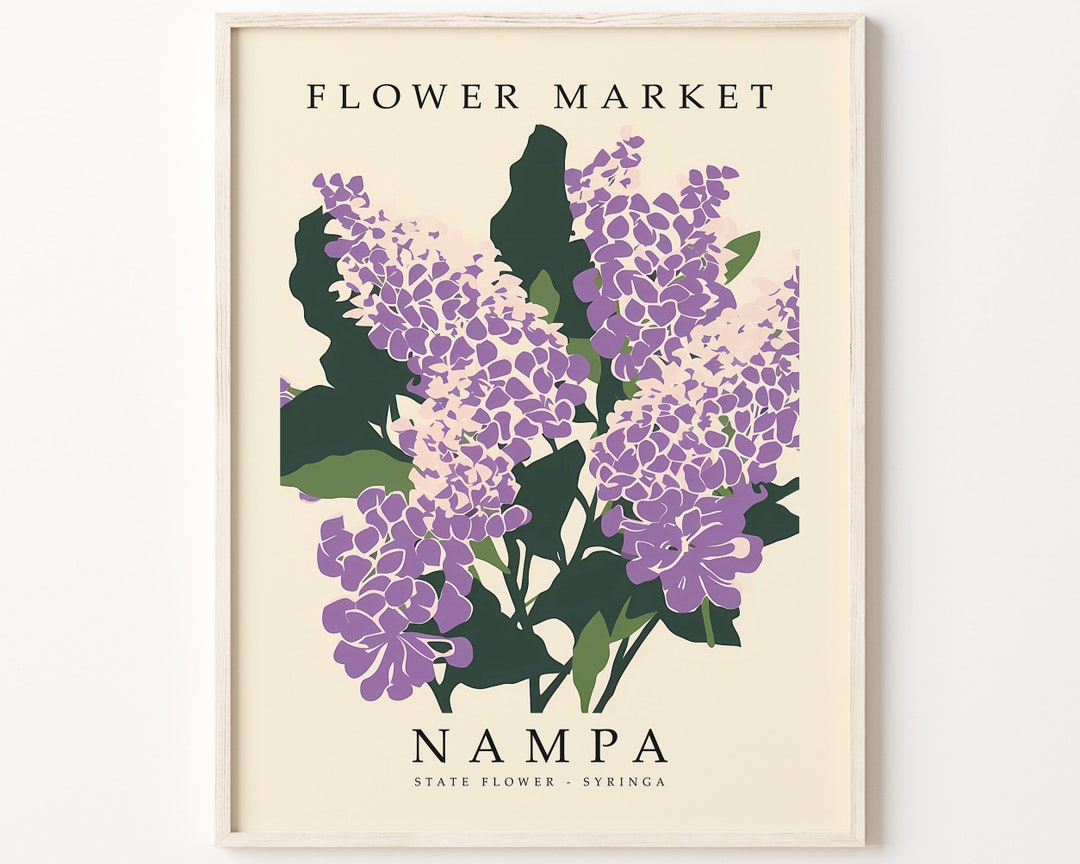 Nampa Idaho FLOWER MARKET Nampa STATE Flower Print Syringa Etsy