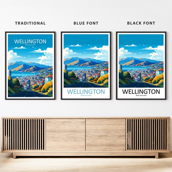 Wellington Travel Print Art Wellington Poster New Zealand Wall Art Decor Wellington Gift Wellington Artwork Wellington Art New Zealand Decor