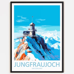 Jungfraujoch Reise Print Wall Decor Wall Art Jungfraujoch Wandbehang Home Décor Schweiz Geschenk Kunst Travel Lovers Home Decoration