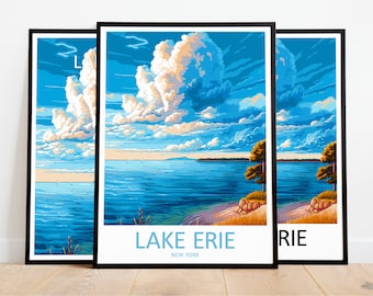 Lake Erie Travel Print Art Lake Erie Poster New York Wall Art Decor Lake Erie Gift Lake Erie Artwork Lake Erie Art New York Decor