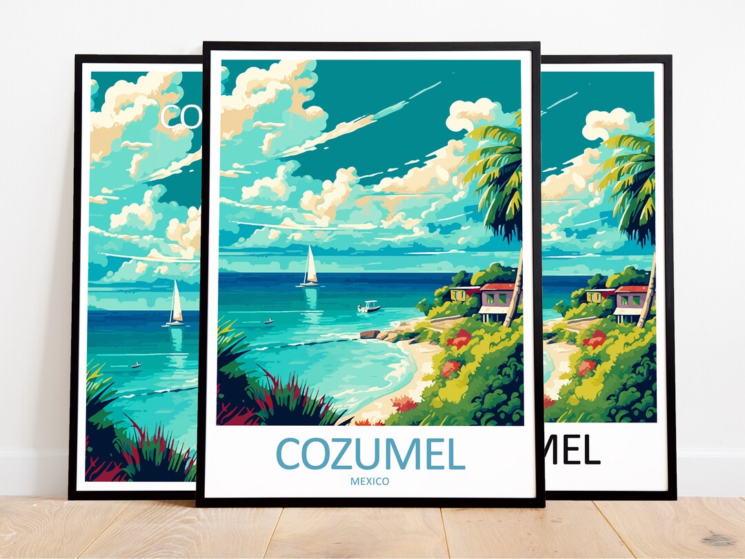Cozumel Travel Print Art Cozumel Poster Mexico Wall Art Decor Cozumel Gift Cozumel Artwork ...