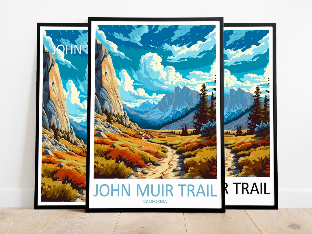 John Muir Trail Travel Poster John Muir Trail Print California Art ...