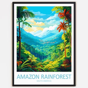 Amazonit Regenwald Reise-Druck Wanddekor Amazonas Regenwald Wandbehang Kunst Wohnkultur Südamerika Geschenk Kunstliebhaber