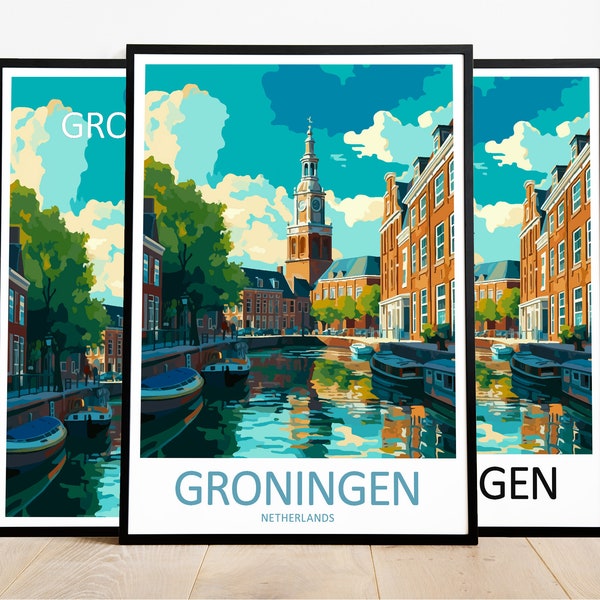 Groningen Viaje Impresión Arte Groningen Cartel Países Bajos Pared Arte Decoración Groningen Regalo Groningen Obra Groningen Arte Países Bajos Decoración