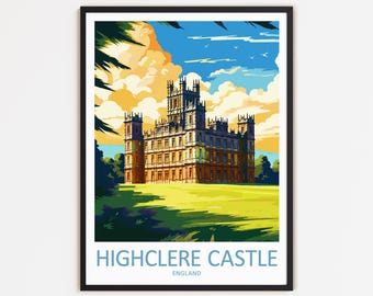 Highclere Castle Reisedruck Wanddekoration Wandkunst Highclere Castle Wandbehang Wohnkultur England Geschenk Kunstreiseliebhaber Dekoration