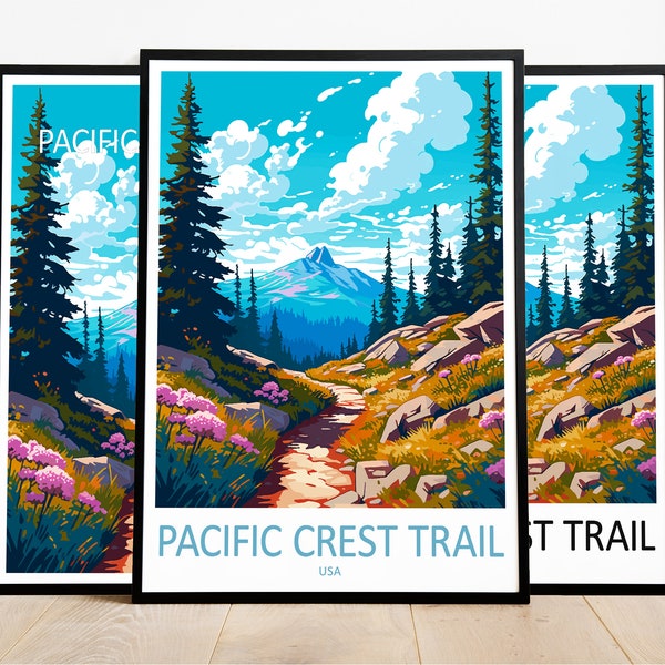 Pacific Crest Trail Reiseposter Pacific Crest Trail Druck USA Kunstdruck Pacific Crest Trail Geschenk Pacific Crest Trail Wandkunst