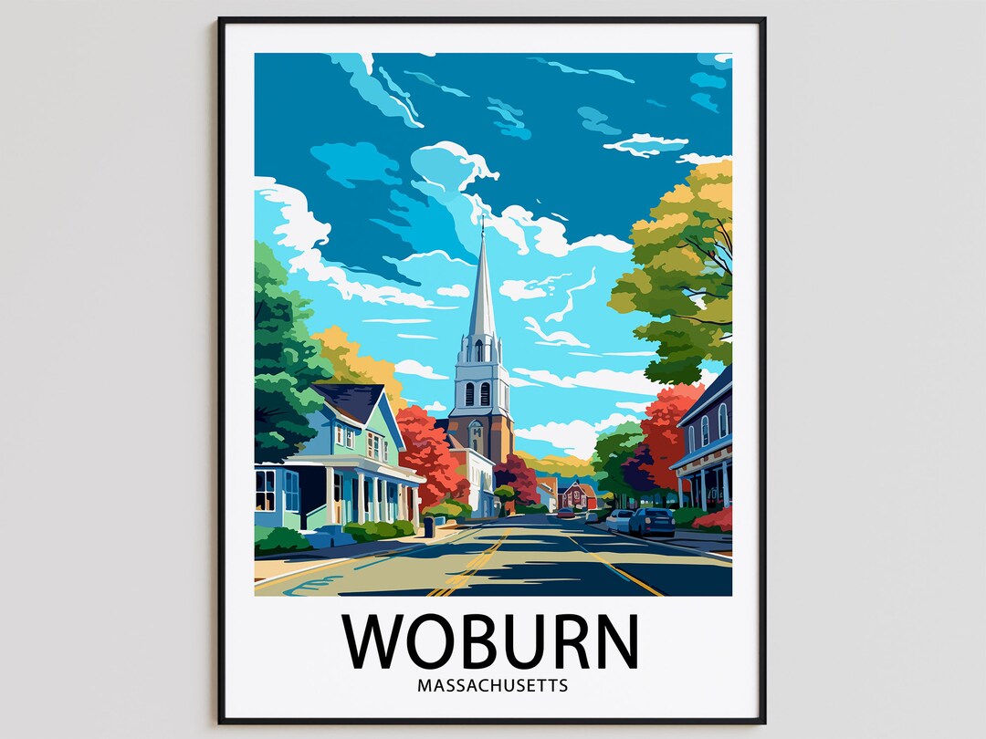 Woburn Travel Poster Woburn Print Massachusetts Art Print Etsy