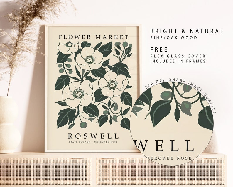 Roswell FLOWER MARKET Roswell STATE Flower Print Etsy