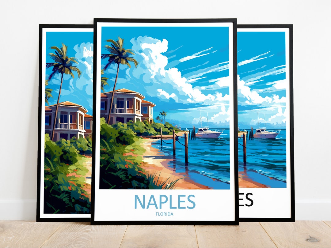 Naples Travel Print Art Naples Poster Florida Wall Art Decor Naples