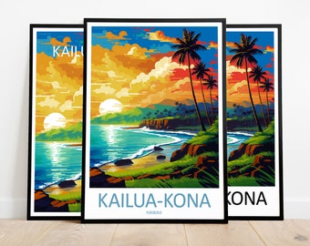 Kailua-Kona Travel Print Art Kailua-Kona Poster Hawaii Wall Art Decor Kailua-Kona Gift Kailua-Kona Artwork Kailua-Kona Art Hawaii Decor