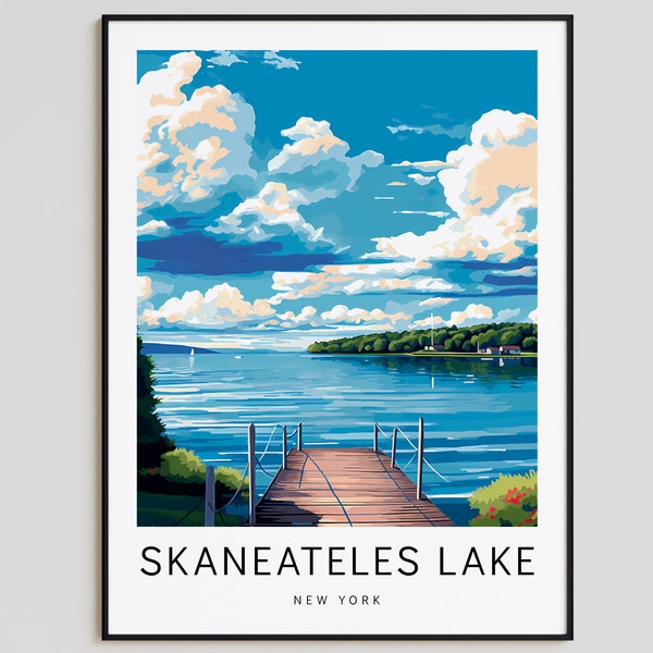 Skaneateles Lake Travel Poster | New York , Skaneateles Lake Print | Skaneateles Lake Gift | Skaneateles Lake New York Wall Art