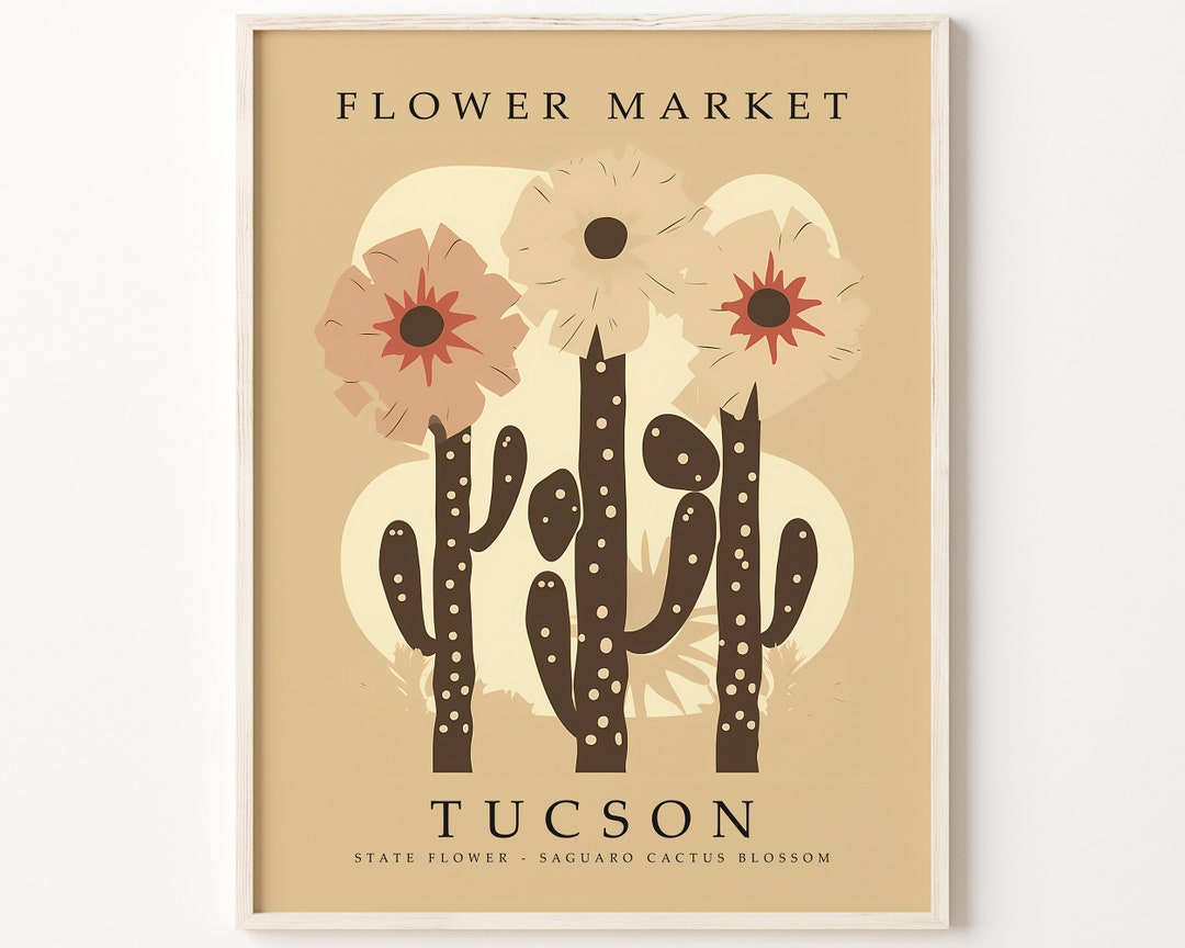 Tucson Arizona FLOWER MARKET Tucson STATE Flower Print Etsy