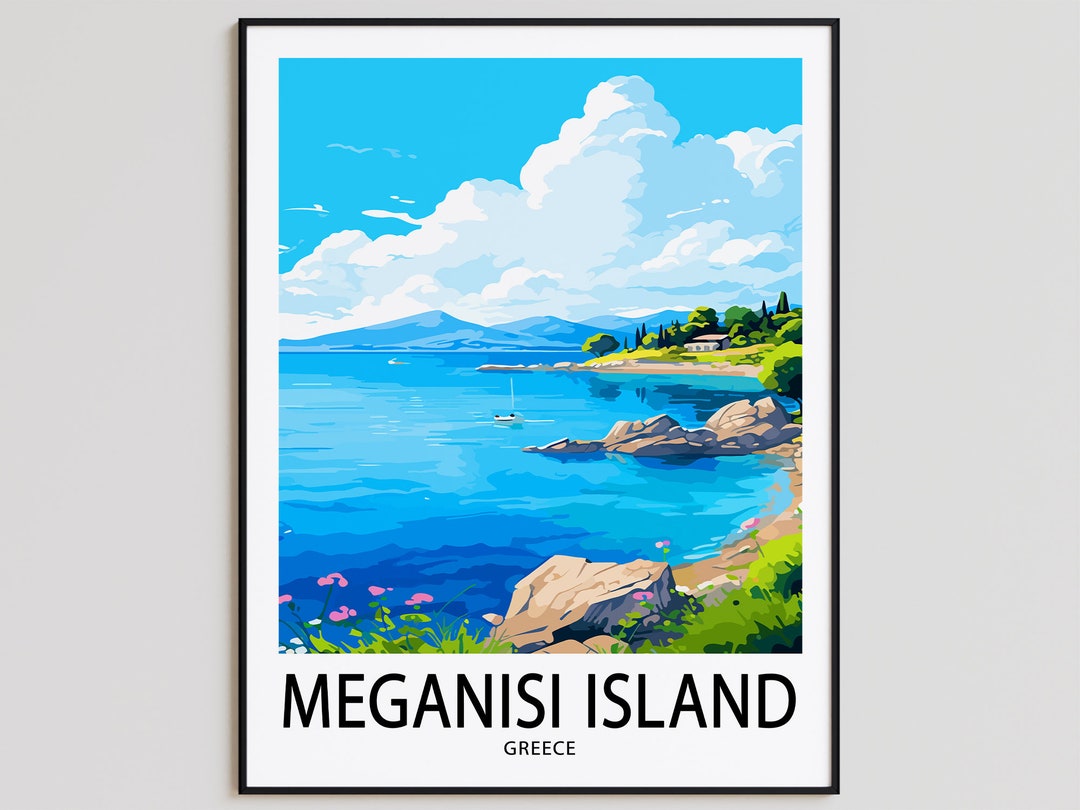 Meganisi Island Travel Poster Meganisi Island Print Greece Art - Etsy