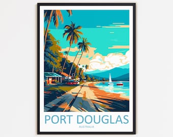 Port Douglas Reise Print Wanddekoration Wandkunst Port Douglas Wandbehang Wohnkultur Australien Geschenk Kunst Reiseliebhaber Dekoration