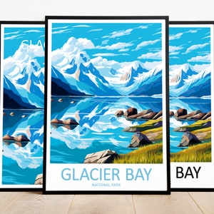 Glacier Bay Travel Print Glacier Bay Art Poster National Park Art Print Glacier Bay Gift Glacier Bay Wall Art Glacier Bay Artwork