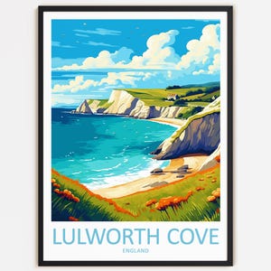 Lulworth Cove Travel Print Wall Decor Wall Art Lulworth Cove Wall Hanging Home Décor England Gift Art Travel Lovers Home Decoration
