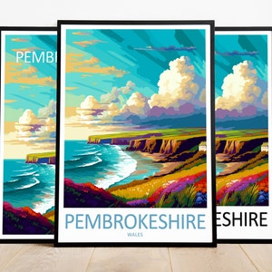 Pembrokeshire Travel Print Pembrokeshire Art Poster Wales Art Print Pembrokeshire Gift Pembrokeshire Wall Art Pembrokeshire Artwork