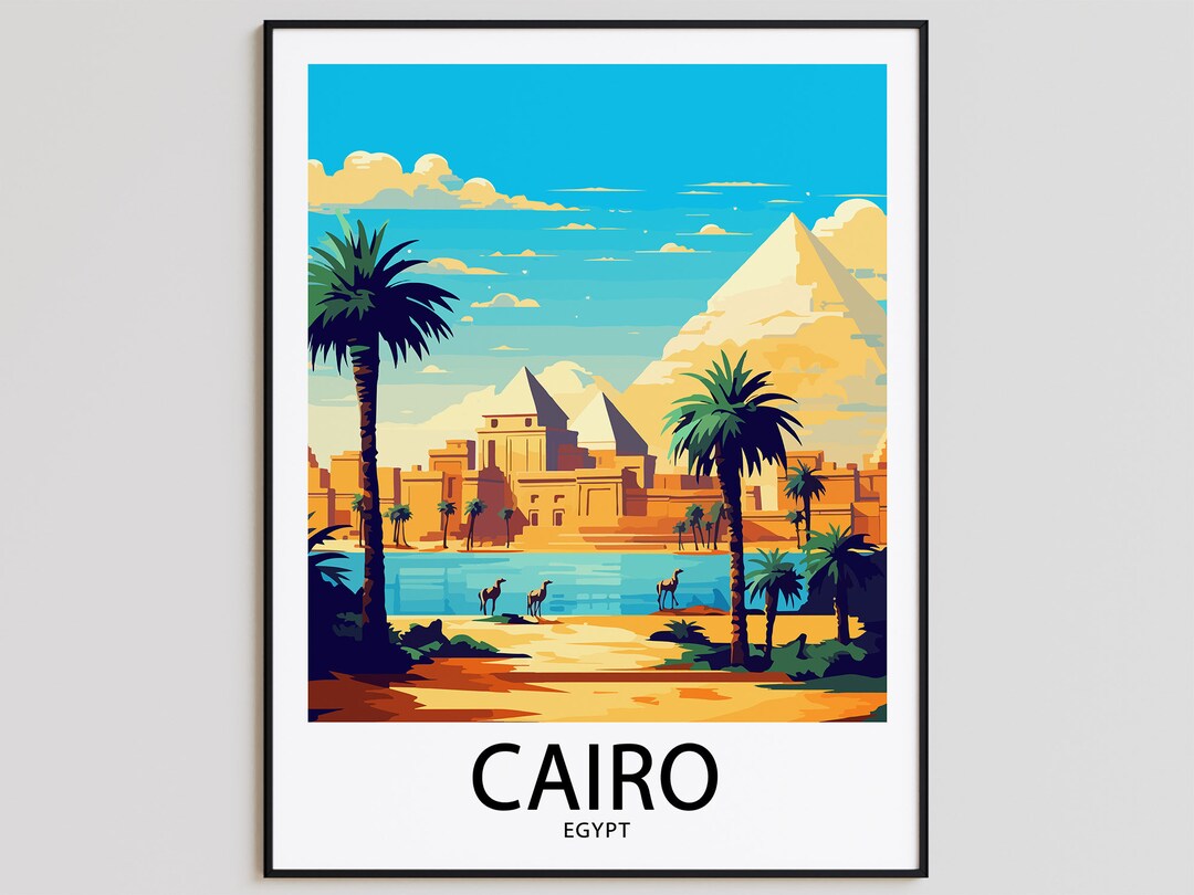 Cairo Travel Poster Cairo Print Egypt Art Print Cairo Gift Etsy