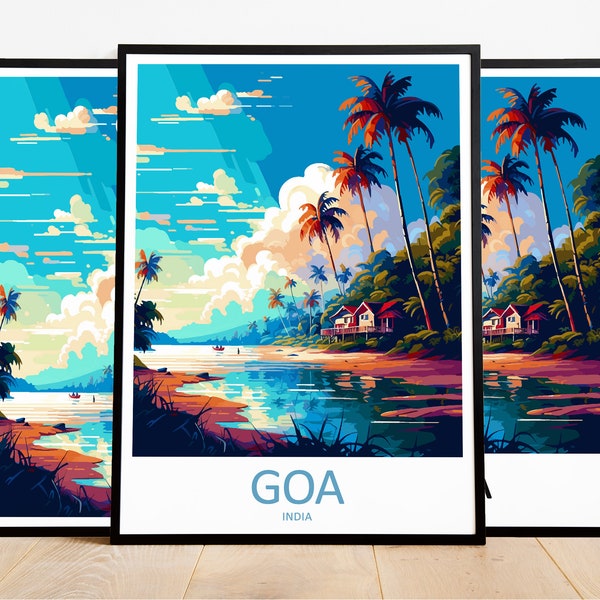 Goa Travel Print Art Goa Poster India Wall Art Decor Goa Gift Goa Artwork Goa Art India Decor