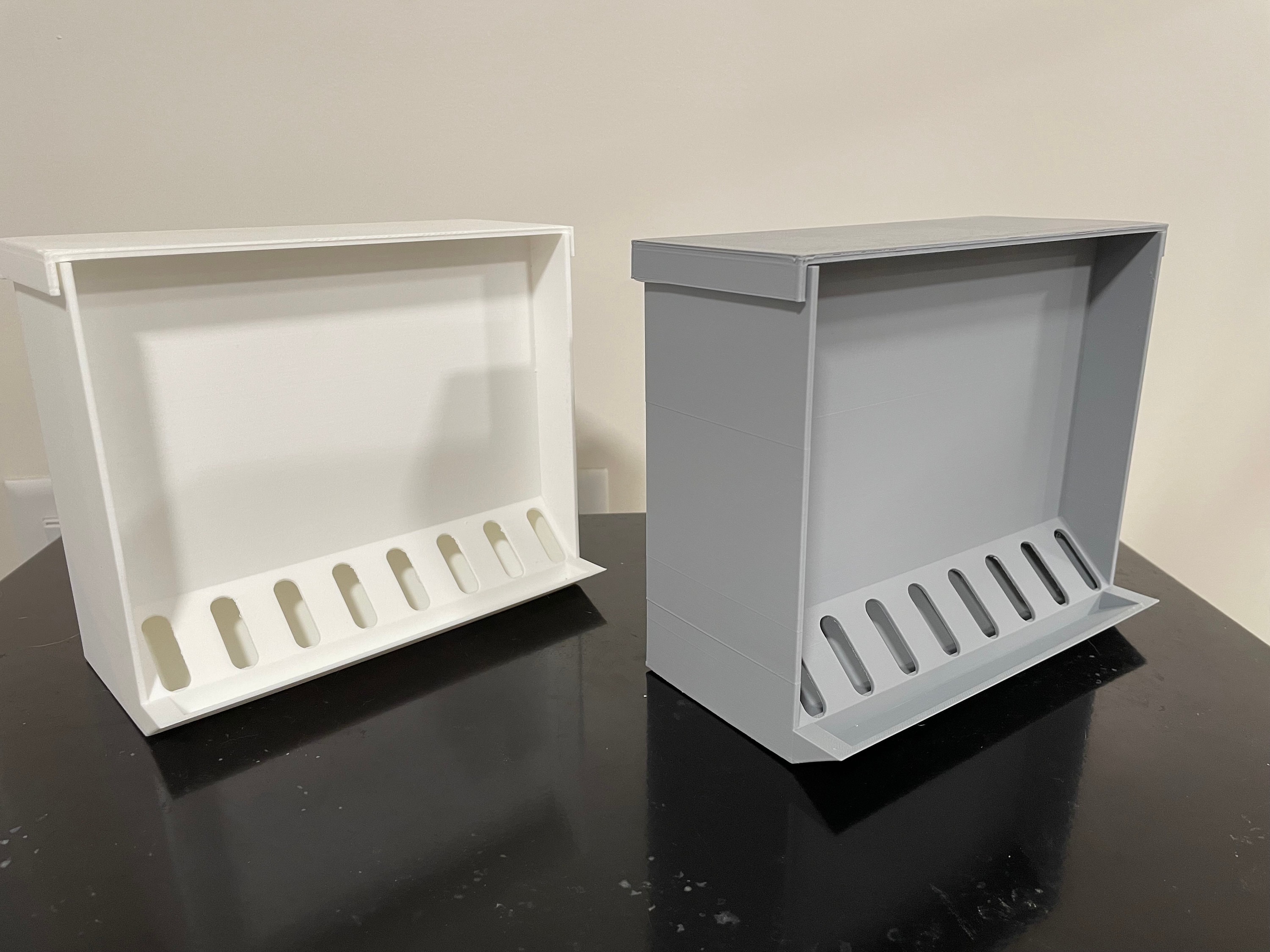 Poultry feeder chicks or adult low mess feeder quail of all types chukar pheasant chicken LG cage feeder bird food dispenser with trough