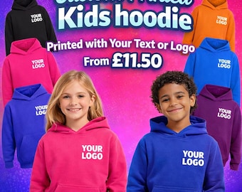 Personalised Kids Hoodie | Custom Name/Logo Printed Pullover