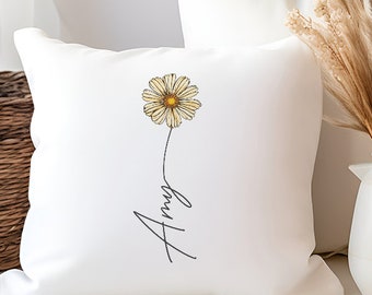 Personalised Daisy Cushion