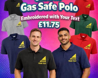 Personalized Embroidered Workwear Polo Shirt | Gas Safe Uniform