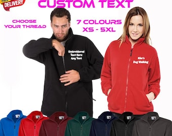 Personalised Embroidered Fleece Jacket | Custom Text Workwear